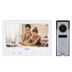 Kit videointerfon Dahua KTA03, 1.3 MP, 1 familie, auto IR, 7 inch, aparent