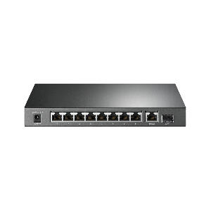 Switch 10 porturi Gigabit TP-Link TL-SG1210P, 10/100/1000 Mbps, 20 Gbps, 63 W, 1x SFP, PoE+, fara management