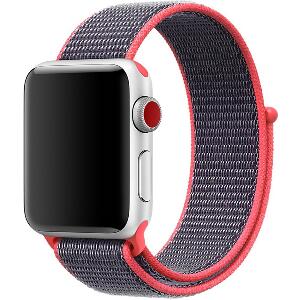 Curea pentru Apple Watch 44mm iUni Woven Strap, Nylon Sport, Purple-Electric Pink 