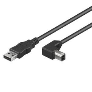Cablu imprimanta USB 2.0 A - B unghi 90 grade T-T 2m Negru, KU2AB2-90