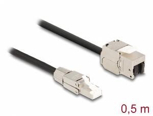 Cablu prelungitor RJ45 SFTP Cat.6A 0.5m, Delock 87204