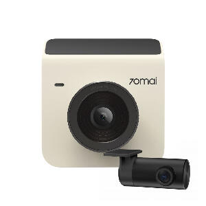 Camera auto fata/spate Xiaomi 70Mai A400-1, 2K, 145 grade, slot card, Night Vision, Ivory