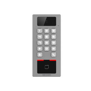 Cititor de proximitate RFID cu tastatura Hikvision DS-K1T502DBWX-C, 2 MP, PIN/card, interior/exterior, slot card, microfon