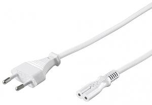 Cablu alimentare Euro la IEC C7 (casetofon) 2 pini 2m Alb, KPSPM2W