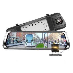 Resigilat Camera Auto Tip Oglinda Techstar® B30, Dubla, LCD 10 inch Inch Touch Screen, 2K, 1440P + 1080P, H265, Night Vision, Camera Marsarier