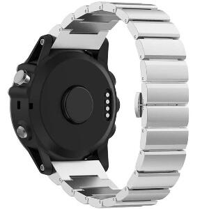 Curea ceas Smartwatch Garmin Fenix 3, 26 mm Otel inoxidabil iUni Silver Link Bracelet