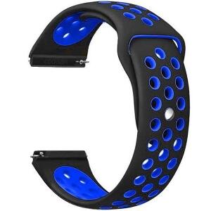 Curea ceas Smartwatch Samsung Gear S2, iUni 20 mm Silicon Sport Black-Blue