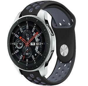 Curea ceas Smartwatch Samsung Gear S2, iUni 20 mm Silicon Sport Black-Grey