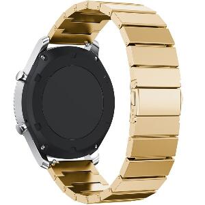 Curea pentru Smartwatch Samsung Gear S2, iUni 20 mm Otel Inoxidabil Gold Link Bracelet