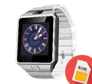 Smartwatch Mtk DZ09 cu Bluetooth si Camera Foto, Compatibil SIM si MicroSD Alb