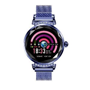 Smartwatch Fitness Sport Albastru Elegant pentru Dama Techstar® H2 cu Monitorizare Somn si Cardiaca