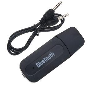 Adaptor Receptor Audio USB cu Bluetooth Techstar® A2DP, Jack 3.5mm, Transmitator AUX, Negru