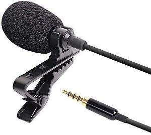 Microfon Laviera Techstar® Lapel cu Clip, Reducerea Zgomotului, 3.5mm, TRRS, 1.5m