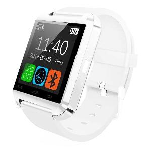 Smartwatch Techstar® U8+, Bluetooth, Ecran LCD 1.44inch, Conectare Telefon, Pedometru, Alb
