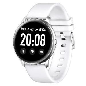 Ceas Smartwatch Techstar® KW19 Alb, 1.3 inch HD Rotund, Monitorizare Cardiaca, Tensiune. Oxigenare, Bluetooth 4.0