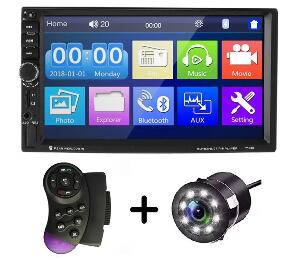 MP5 Player Auto Universal 7018B, WinCE, Camera Marsarier, Ecran HD Touch 7 inch, Comenzi Volan, Telecomanda, MirrorLink, Bluetooth