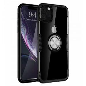 Husa Spate Premium Iring Metalic Upzz Clear iPhone 12 Pro Max , Cu Ring Metalic Pe Spate Transparent