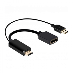 Adaptor convertor HDMI 2.0 tata la Display Port 1.2 mama 4K 60Hz cu alimentare prin USB 25 cm