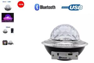Glob Disco Tip OZN cu LED RGB MP3 Bluetooth, Crystal Magic Ball