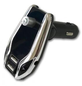 Modulator FM Mp3 Auto, Hands Free, Wireless cu Bluetooth si Afisaj, X8-Plus, Argintiu