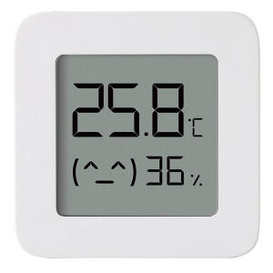 Senzor de Temperatura si Umiditate Xiaomi Mi 2 cu Afisaj Digital Bluetooth Smart Home White