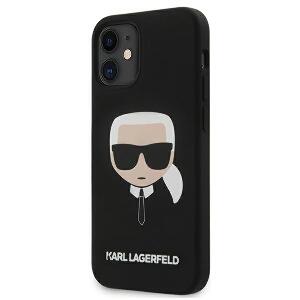 Husa Premium Karl Lagerfeld iPhone 12 Mini ,colectia Silicone Karl Head ,negru -klhcp12sslkhbk