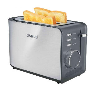Prajitor de Paine Samus Toasty 850W Capacitate 2 felii 7 Trepte Prajire Dezghetare Oprire Manuala Inox