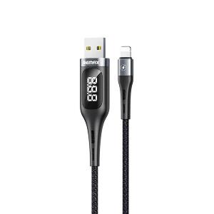 Cablu Date Incarcare Remax , Cu Temporizator Si Display, USB - Lightning, Lungime 1.2m, (RC-096i) Negru, - 6859