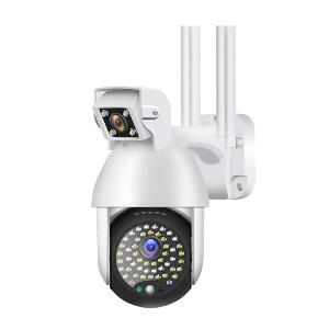 Camera Supraveghere IP PTZ Techstar® P18D, Camera Duala, Wireless, 320°, 1080p, IR+LED, Exterior, ONVIF, NVR, Senzor Miscare, Alarma