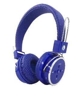 Casti Audio Stereo Wireless, OnEar, Microfon Incorporat, Bluetooth, MP3, FM, Slot Card, Pliabile, Albastru