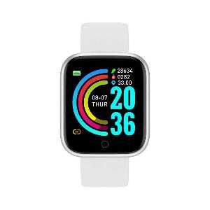 Ceas Smartwatch Techstar® Y68, 1.30 inch IPS, Bluetooth 4.0, Monitorizare Puls, Tensiune, Alerte Sedentarism, Hidratare, Alb