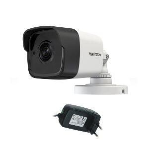 Camera supraveghere exterior Hikvision Ultra Low Light TurboHD DS-2CE16D8T-ITF, 2 MP, IR 20 m, 2.8 mm + alimentator