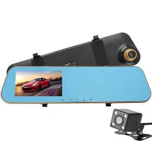  Camera Auto Oglinda iUni Dash N8, Dual Cam, Display 4.3 inch, Full HD, Night Vision, WDR, 140 grade, by Anytek 
