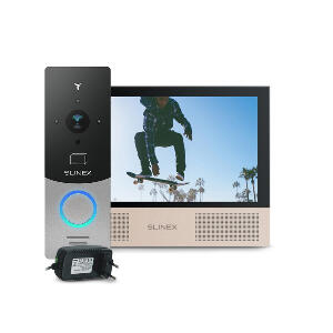 Kit videointerfon RFID Slinex ML-20CRHD-SB-SONIK-7-B-PA12/2A, 1 familie, aparent, 7 inch, touchscreen, IR 1.5 m, Full HD