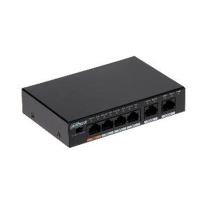 Switch cu 4 porturi PoE Dahua PFS3006-4ET-60, 2000 MAC, 1.8 Gbps, fara management