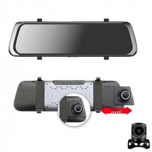 Camera video auto FullHD, dubla, tip oglinda 10 inch unghi 170 grade