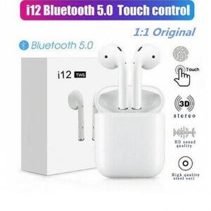 Casti Wireless i12 Bluetooth Touch control, Compatibile Android si iOS