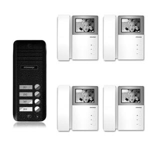 Set videointerfon Commax AN4BE-4F, 4 familii, 4 inch, aparent