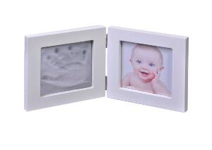 Kit amprenta pentru bebelusi, rama foto , alb , 1 mulaj , 2 D