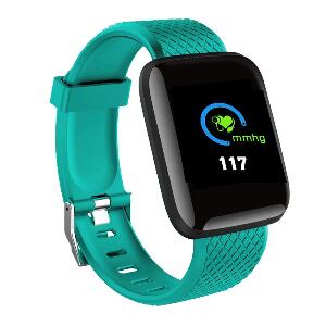 Ceas Smartwatch Techstar® D13 Verde, Bluetooth 4.0, Compatibil Android & iOS, Unisex, Rezistent la Apa,