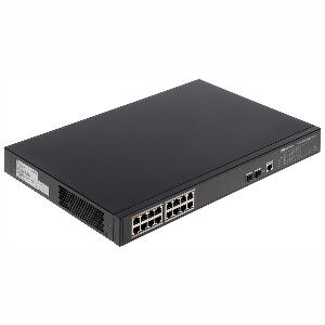 Switch cu 16 porturi PoE Dahua PFS4218-16GT-190, 8000 MAC, 52 Gbps, cu management, PoE