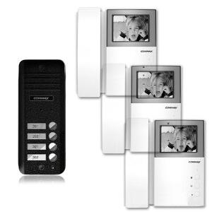 Set videointerfon Commax AN4BE-3F, 4 familii, 4 inch, aparent