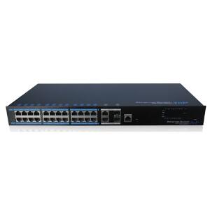 Switch profesional PoE+ UTP7224E-POE, 24 porturi, 10/100 Mbps, fara management