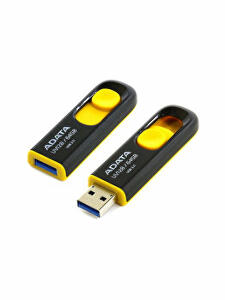 USB, ADATA, 64 GB, UV128, 3.1, Negru/Galben