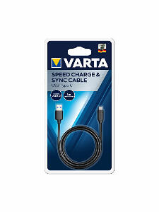 Cablu de date/incarcare rapida USB Type-C, VARTA, 57944, Negru