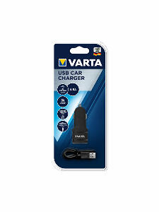 Incarcator auto VARTA, 57931, putere totala pe cele doua iesiri USB, Negru