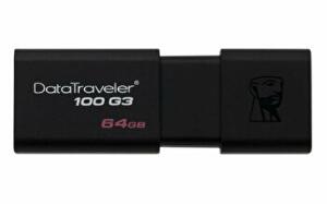 Memorie USB Kingston, DT100G3/64GB, USB 3.0, 64GB, 100G3, Negru