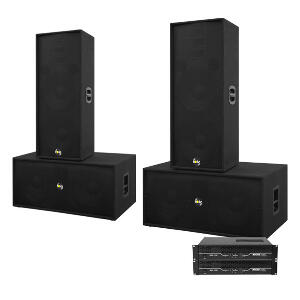 Sistem boxe sonorizare Noiz Bass-Line Complet 906034-1, 2000 W RMS, 15 inch, plug and play