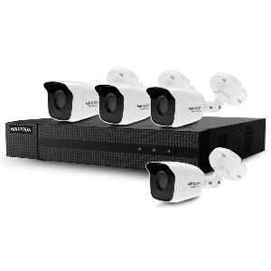 Sistem supraveghere exterior Hikvision HiWatch HWK-T4142BH-MP, 4 camere, 1 MP, IR 20 m, 2.8 mm, HDD 1 TB inclus
