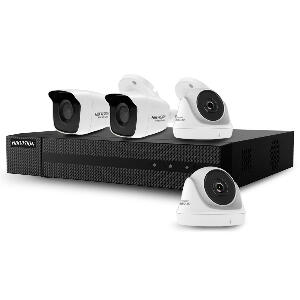 Sistem supraveghere mixt Hikvision HiWatch HWK-T4142MH-MP, 4 camere, 2 MP, IR 20 m, 2.8 mm, HDD 1 TB inclus